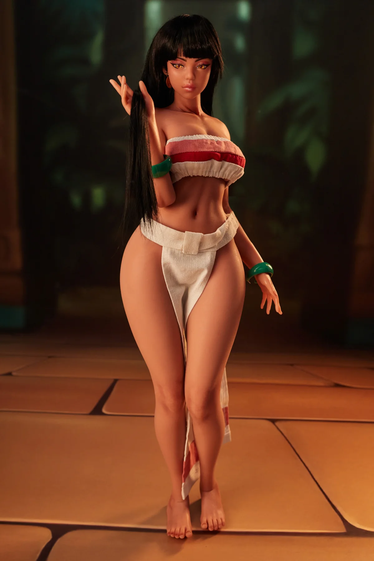 70cm (2ft4) Petite Chest Highly Posable Silicone Sex Doll, Si70cm MO Roxy